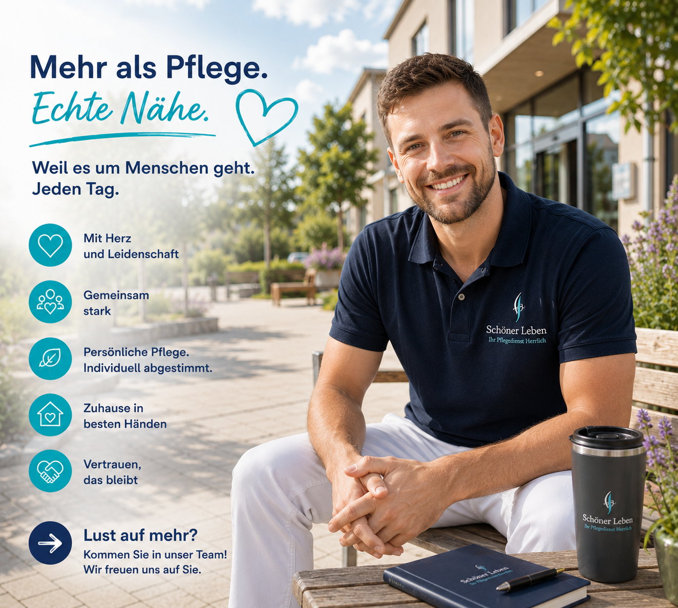 Erschöpfte pflegende Angehörige findet Entlastung durch den Pflegedienst
