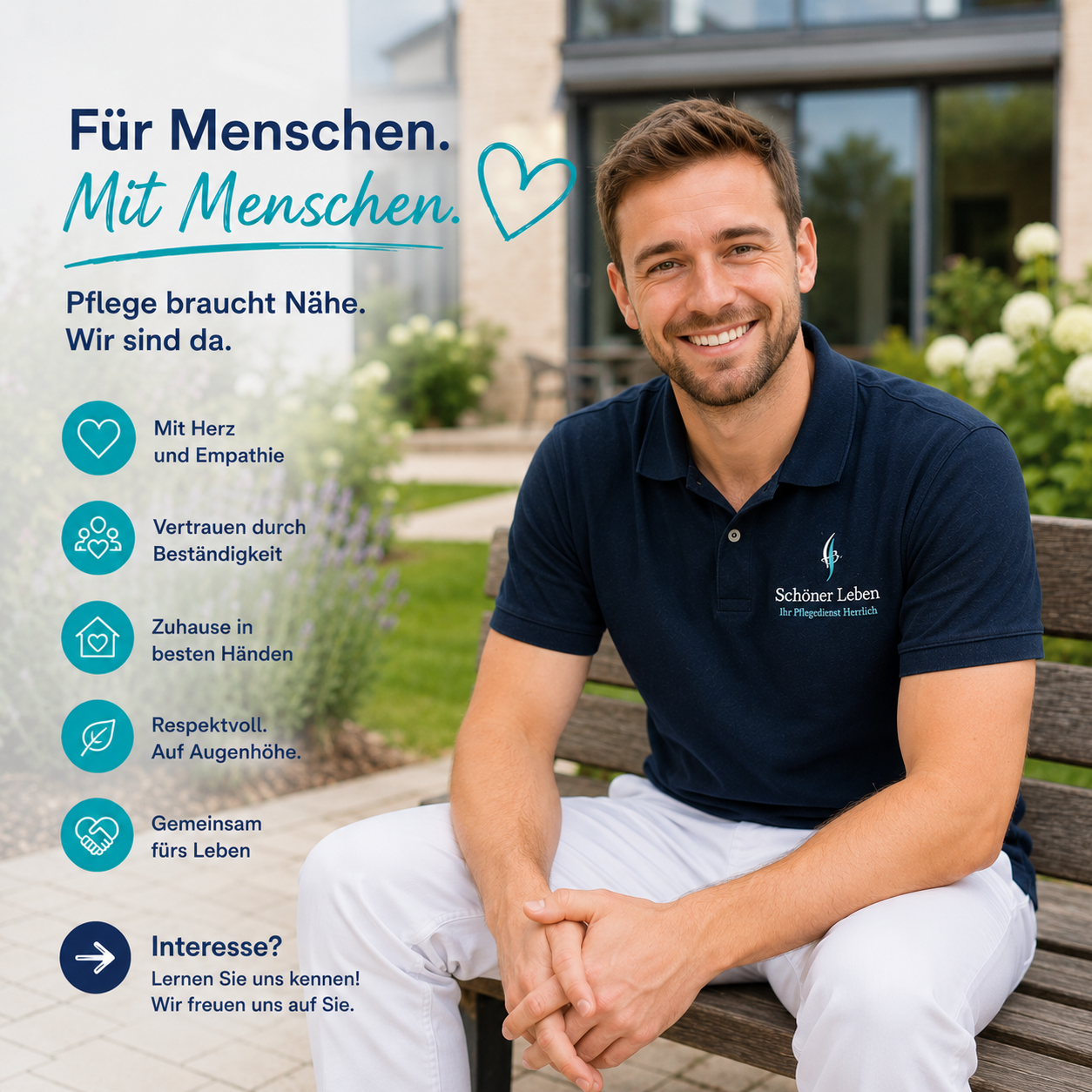 Pflegekraft unterstützt einen Senioren sicher und würdevoll bei der Körperpflege