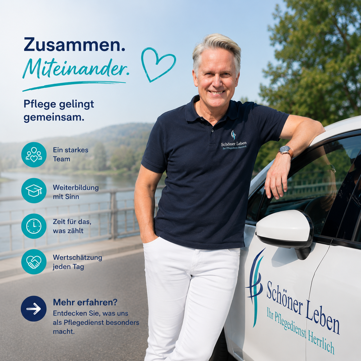 Pflegekraft achtet einfühlsam auf Anzeichen von Schmerzen bei einem Senioren